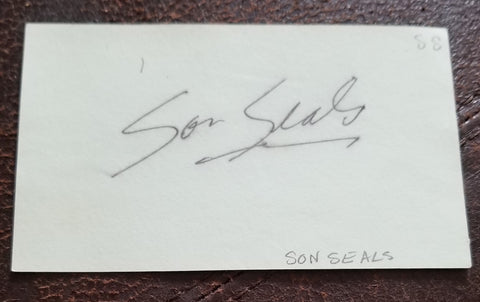 BLUES GUITARIST AND SINGER SON SEALS HAND SIGNED CARD D.2004