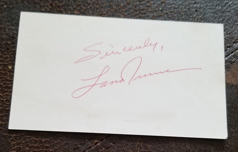 BEAUTIFUL ACTRESS LANA TURNER HAND SIGNED CARD D.1995