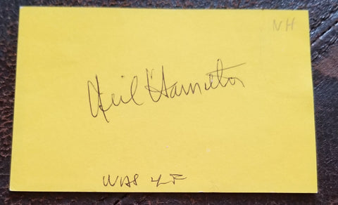 BATMAN TV SHOW COMMISSIONER GORDON ACTOR NEIL HAMILTON HAND SIGNED CARD D.1984