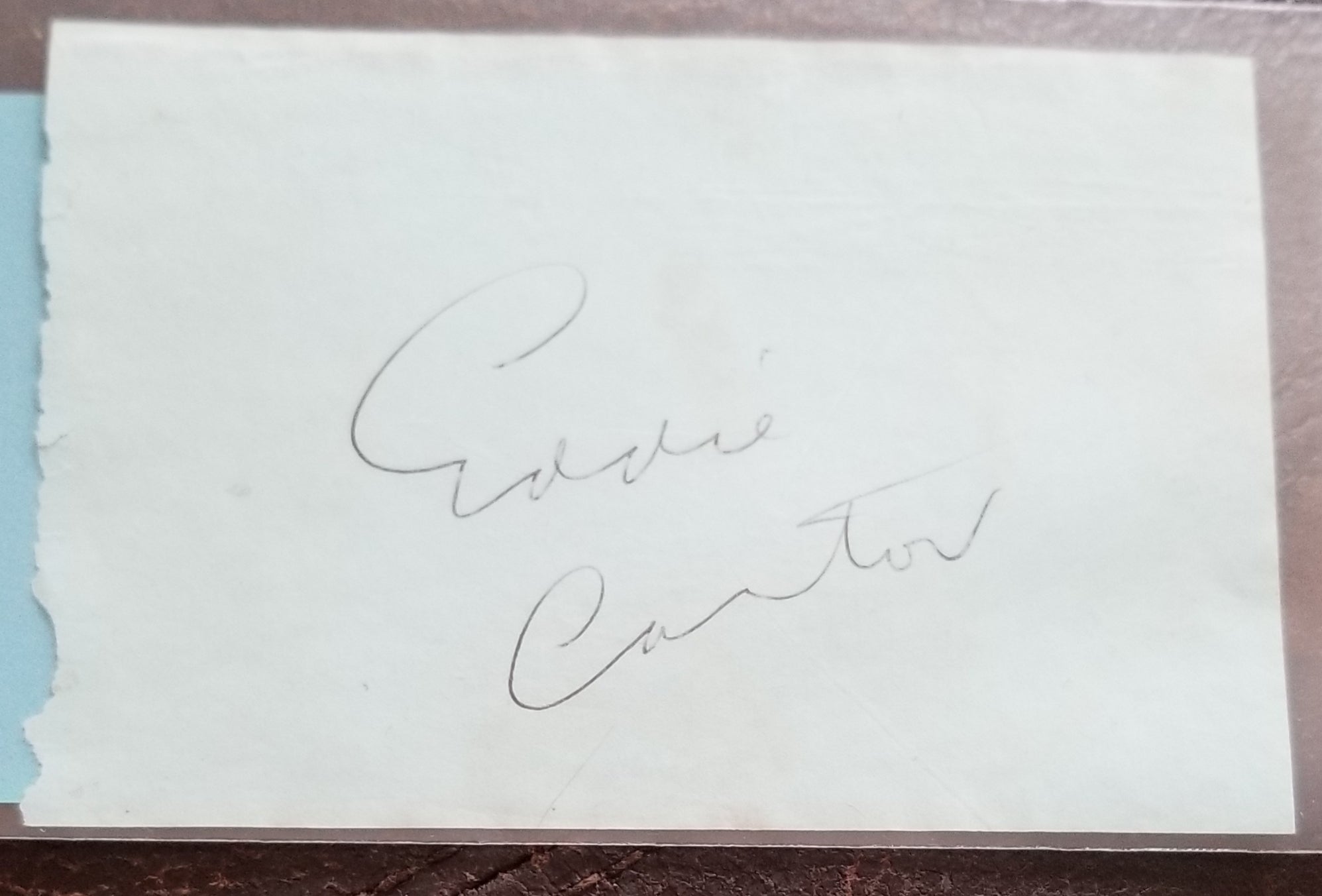 LEGENDARY VAUDEVILLE COMEDIAN EDDIE CANTOR HAND SIGNED PAGE D.1964