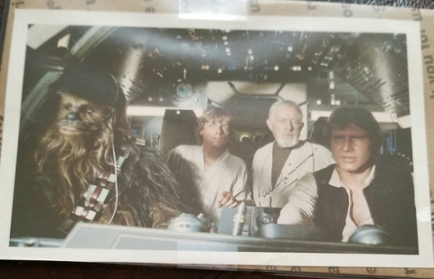 SIR ALEC GUINNESS HAND SIGNED 5X8 BOOK STAR WARS PHOTO D.2000