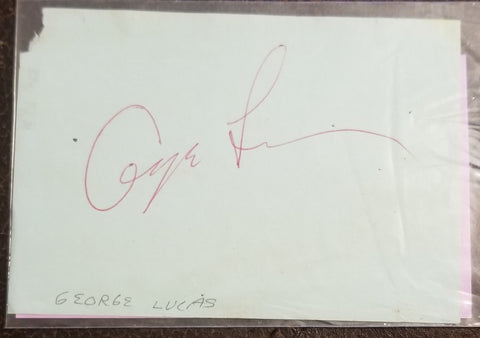 STAR WARS DIRECTOR GEORGE LUCAS VINTAGE HAND SIGNED PAGE