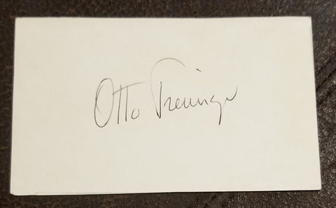 DIRECTOR AND ACTOR OTTO PREMINGER HAND SIGNED CARD D.1986