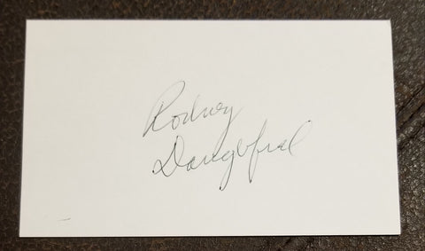 COMEDIAN RODNEY DANGERFIELD HAND SIGNED CARD D.2004