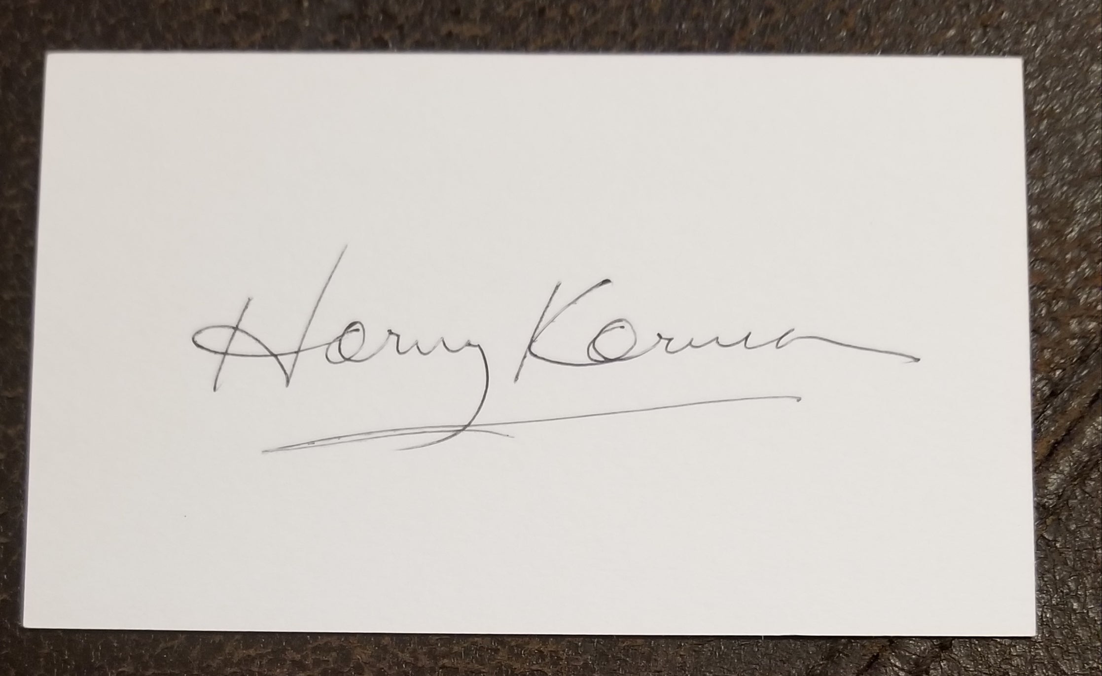 BLAZING SADDLES STAR HARVEY KORMAN HAND SIGNED CARD D.2008