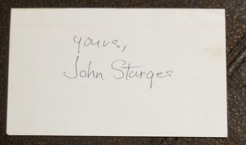 THE MAGNIFICENT SEVEN DIRECTOR JOHN STURGES HAND SIGNED CARD D.1992