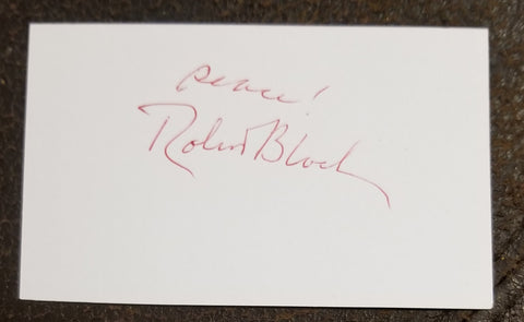 "PSYCHO" AUTHOR ROBERT BLOCH HAND SIGNED CARD D.1994