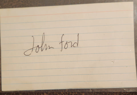 RARE LEGENDARY DIRECTOR JOHN FORD HAND SIGNED CARD D.1973