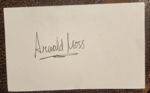 AMERICAN CHARACTER ACTOR ARNOLD MOSS HAND SIGNED CARD D.1989