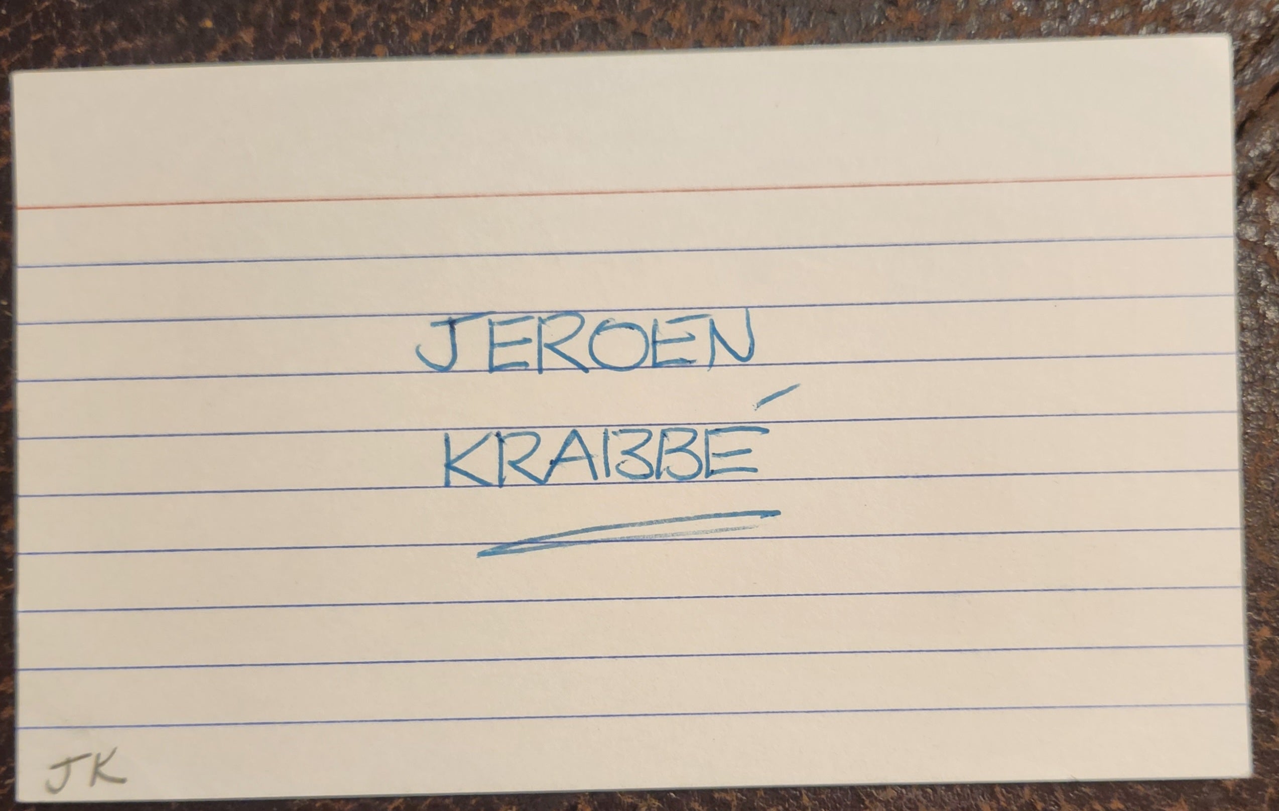 DUTCH ACTOR AND DIRECTOR JEROEN KRABBE HAND SIGNED CARD