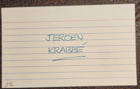 DUTCH ACTOR AND DIRECTOR JEROEN KRABBE HAND SIGNED CARD