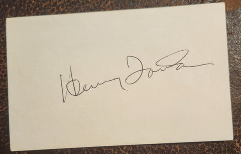 GREAT AMERICAN ACTOR HENRY FONDA HAND SIGNED CARD D.1982