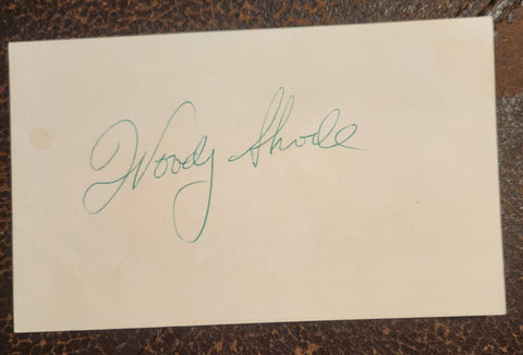 ACTOR ATHLETE WOODY STRODE HAND SIGNED CARD D.1994