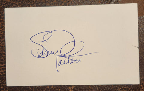 LEGENDARY ACTOR SIDNEY POITIER HAND SIGNED CARD RIP