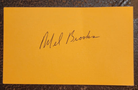 LEGENDARY ACTOR DIRECTOR MEL BROOKS HAND SIGNED CARD