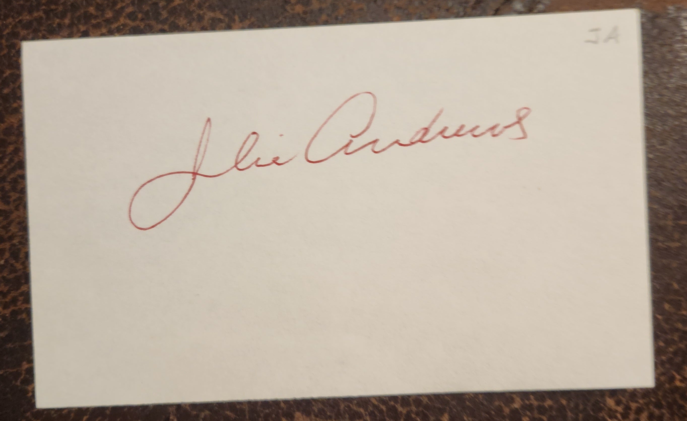 THE SOUND OF MUSIC STAR JULIE ANDREWS HAND SIGNED CARD