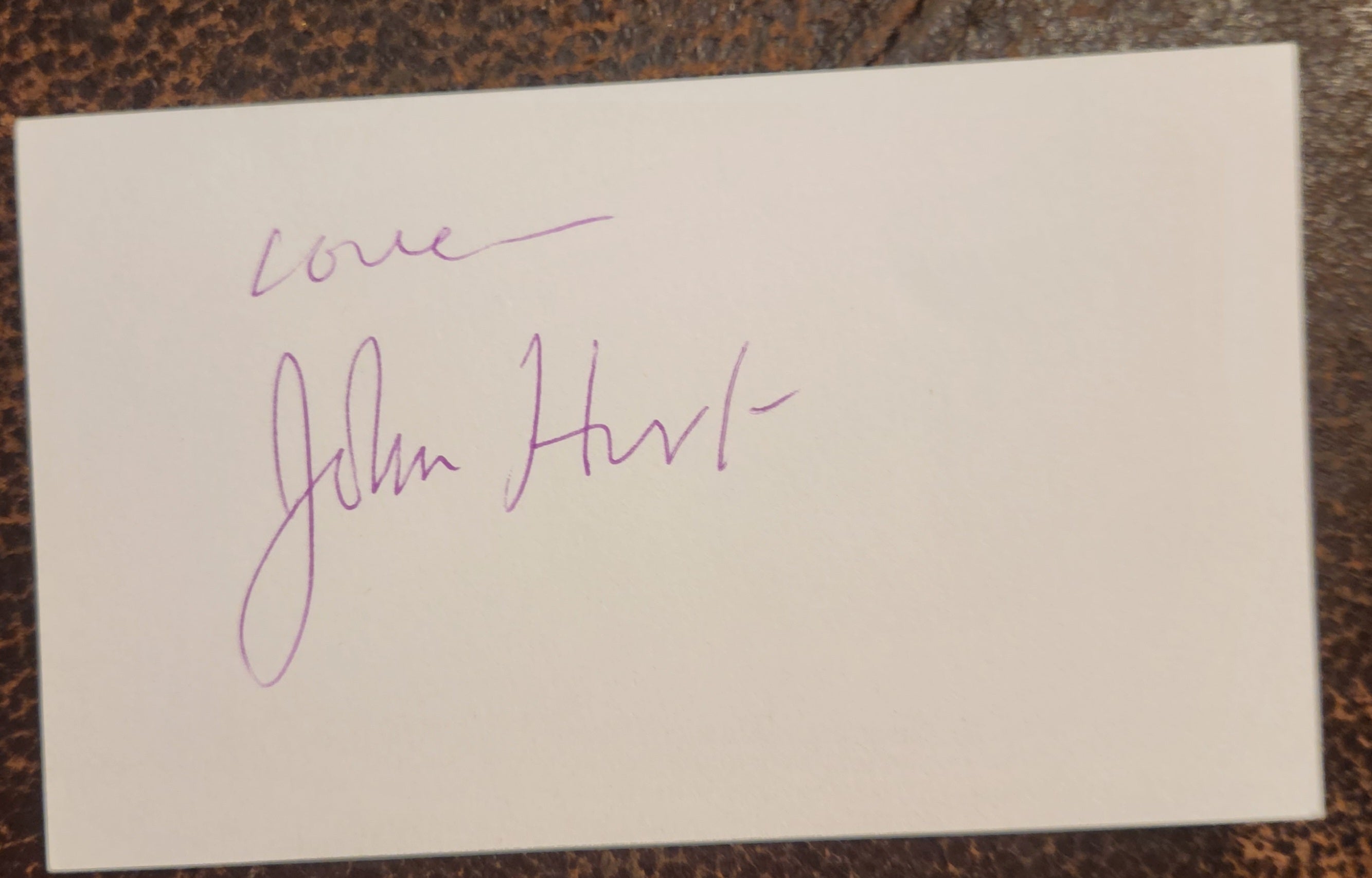 THE ELEPHANT MAN ACTOR JOHN HURT HAND SIGNED CARD D.2017