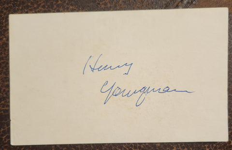 LEGENDARY COMEDIAN HENNY YOUNGMAN HAND SIGNED CARD D.1998