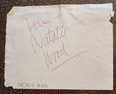 RARE ACTRESS NATALIE WOOD HAND SIGNED PAGE D.1981