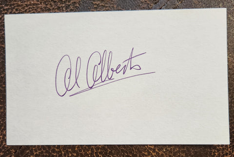 THE FOUR ACES SINGER AL ALBERTS HAND SIGNED CARD D.2009