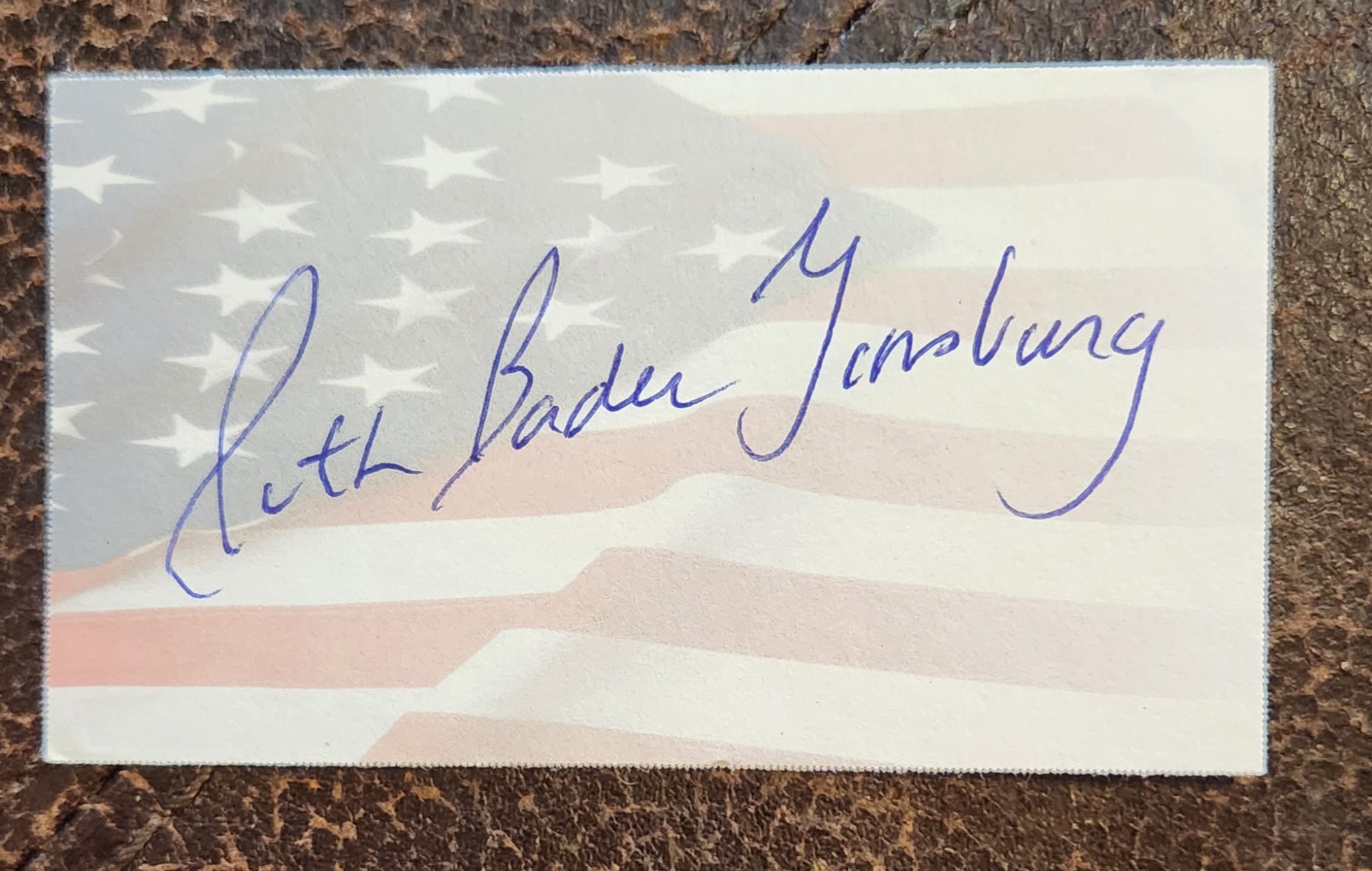 SUPREME COURT JUSTICE RUTH BADER GINSBURG HAND SIGNED SMALL CARD RIP