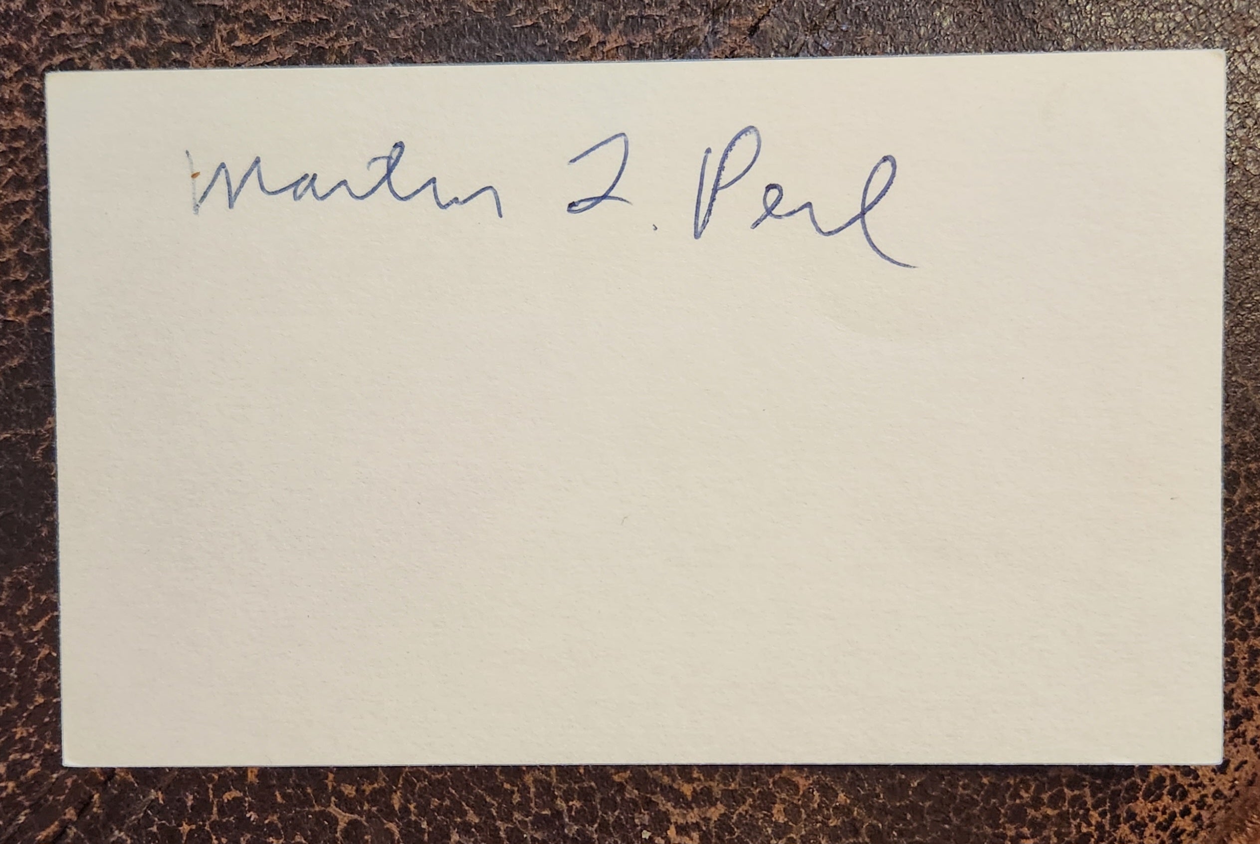 1995 NOBEL PRIZE WINNER PHYSICIST MARTIN PERL HAND SIGNED CARD D.2014