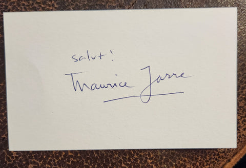 FRENCH FILM COMPOSER MAURICE JARRE HAND SIGNED CARD D.2009