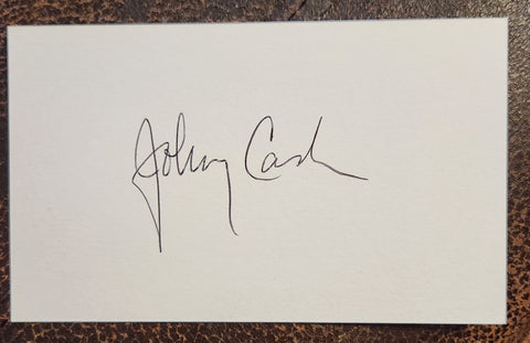 MUSICAL ICON JOHNNY CASH HAND SIGNED CARD D.2003