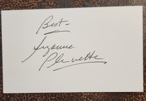 ACTRESS SUZANNE PLESHETTE HAND SIGNED CARD D.2008 NEWHART'S WIFE