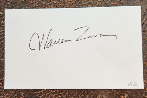 ROCK GREAT WARREN ZEVON HAND SIGNED CARD D.2003