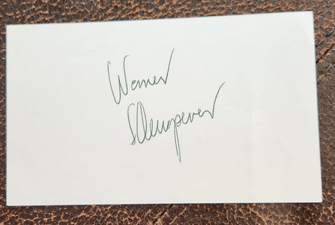 HOGAN'S HEROES COLONEL KLINK ACTOR WERNER KLEMPERER HAND SIGNED CARD D.2000