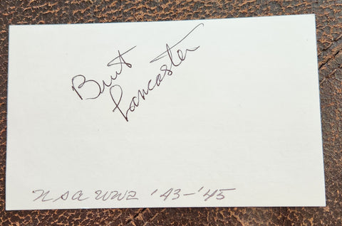 ACTOR BURT LANCASTER HAND SIGNED CARD D.1984