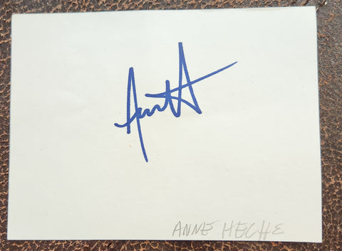 ACTRESS ANNE HECHE HAND SIGNED CARD RIP