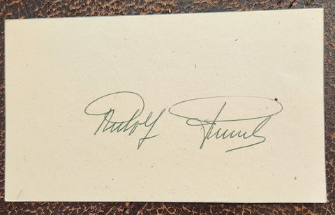 COMPOSER AND PIANIST RUDOLF FRIML HAND SIGNED CARD D.1972