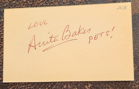 SOULFUL SINGER ANITA BAKER HAND SIGNED CARD