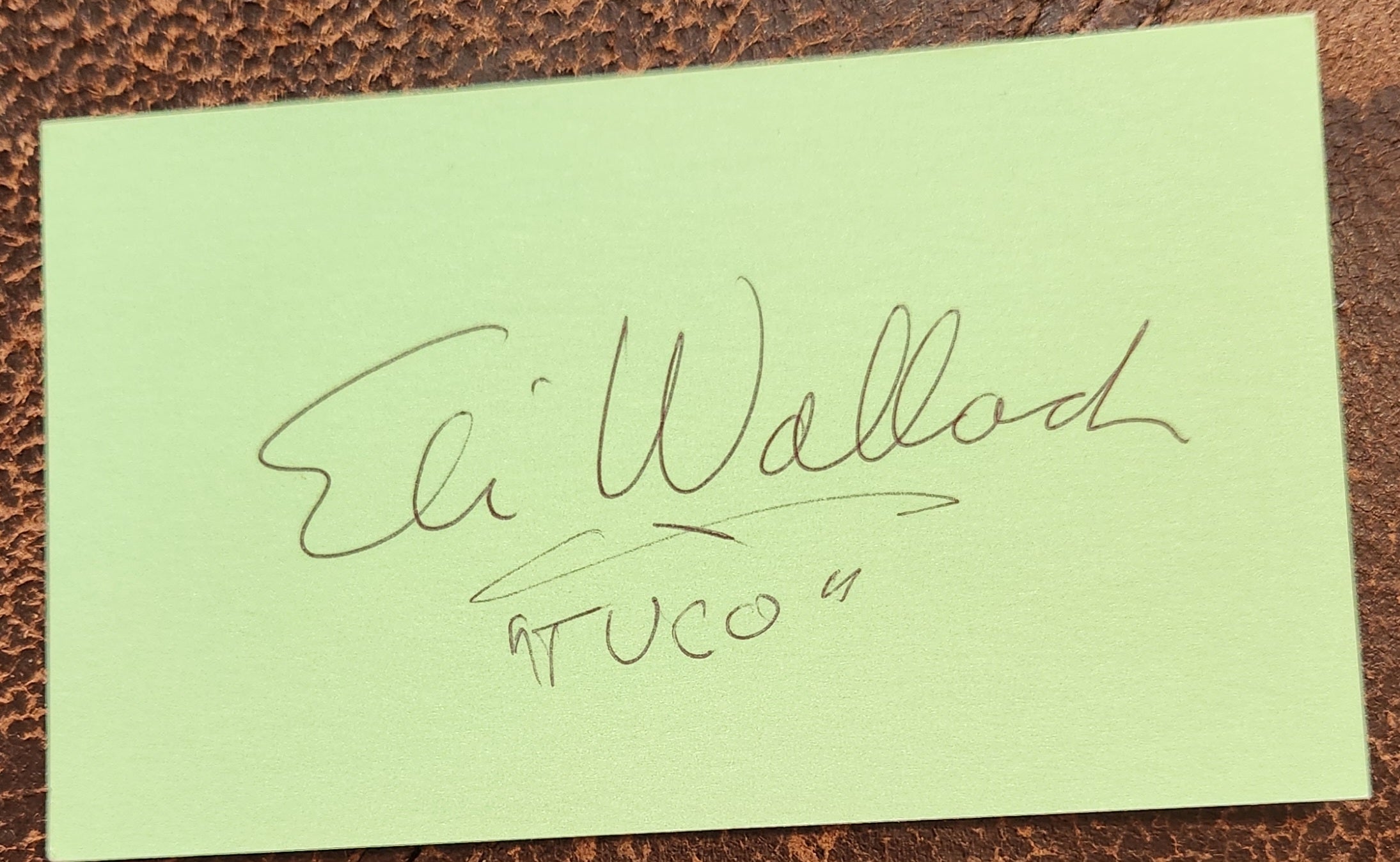 ACTOR ELI WALLACH HAND SIGNED CARD D.2014