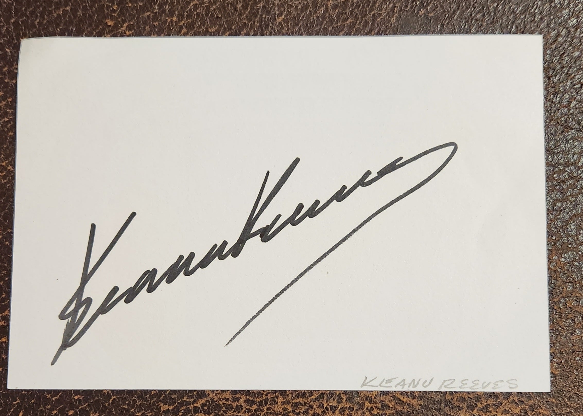 JOHN WICK ACTOR KEANNU REAVES HAND SIGNED CARD