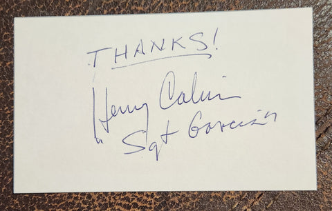 "ZORRO" ACTOR HENRY CALVIN HAND SIGNED CARD D.1975