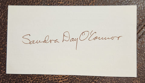 FORMER SUPREME COURT JUSTICE SANDRA DAY O'CONNOR HAND SIGNED CARD