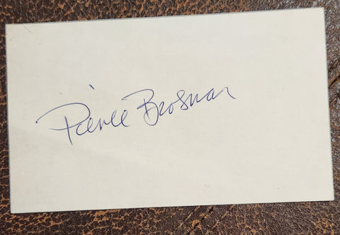 JAMES BOND ACTOR PIERCE BROSNAN HAND SIGNED CARD