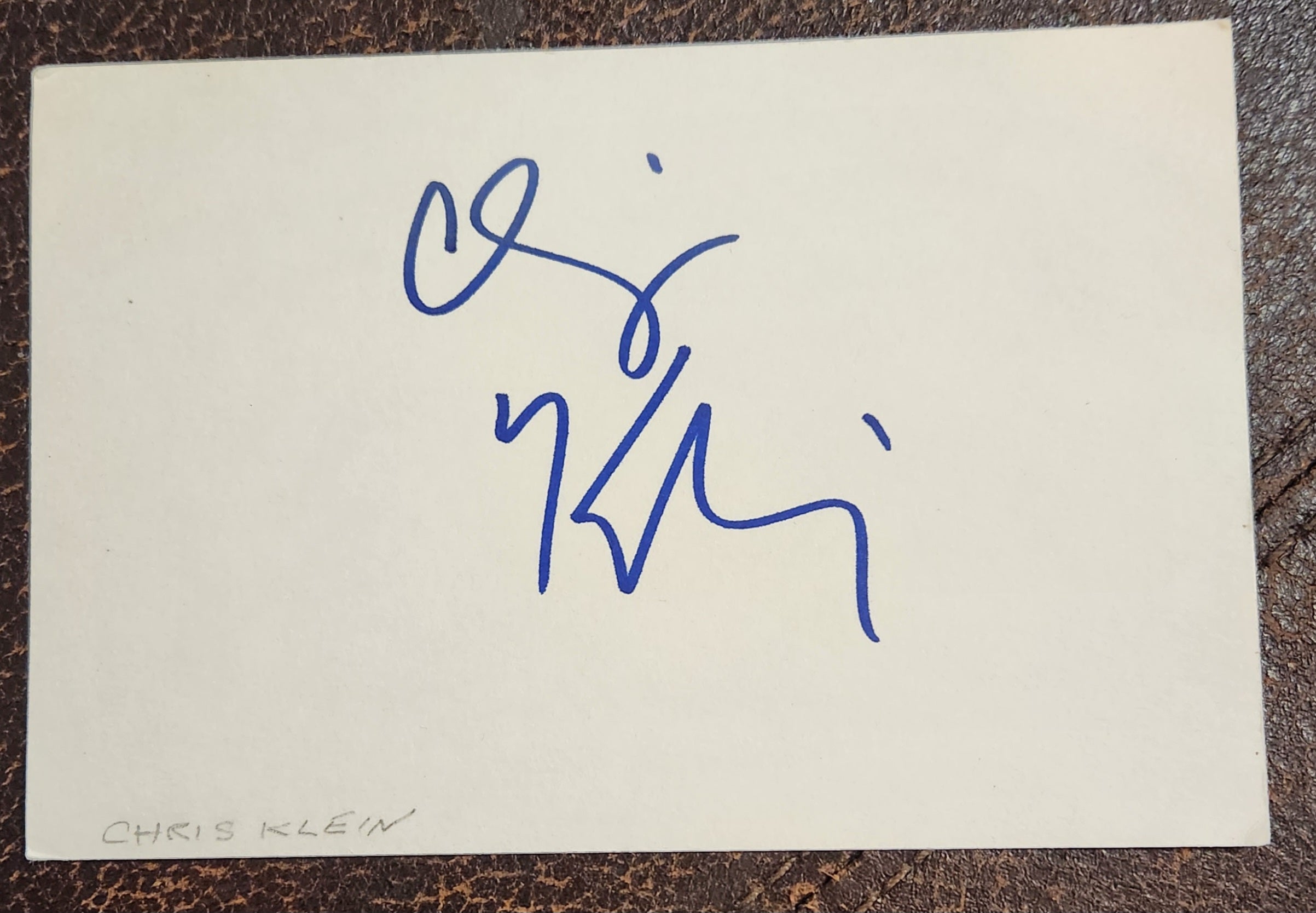 AMERICAN PIE ACTOR CHRIS KLEIN HAND SIGNED CARD