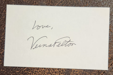 LEGENDARY DISNEY VOICE ACTRESS VERNA FELTON HAND SIGNED CARD D.1966