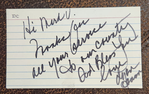 BEAUTIFUL ACTRESS DYAN CANNON HAND SIGNED CARD