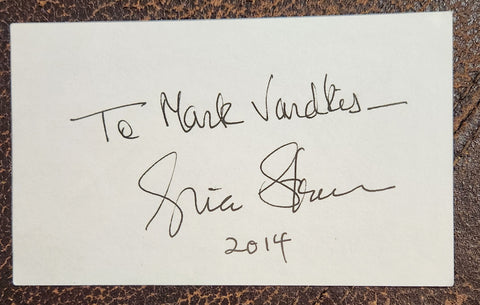 FEMINIST LEADER GLORIA STEINEM HAND SIGNED CARD