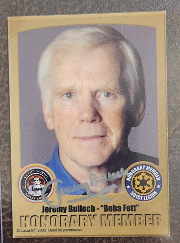 STAR WARS ACTOR JEREMY BULLOCH HAND SIGNED TRADING CARD D.2020 BOBA FETT