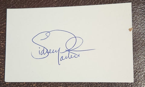 ACTOR DIRECTOR SIDNEY POITIER HAND SIGNED CARD RIP