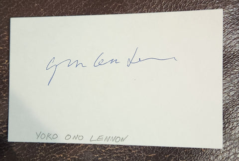 MUSICIAN AND ARTIST YOKO ONO LENNON HAND SIGNED CARD