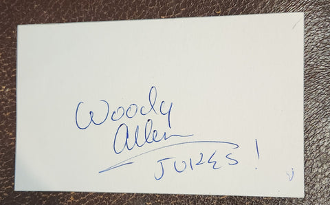 DIRECTOR WOODY ALLEN HAND SIGNED CARD ANNIE HALL