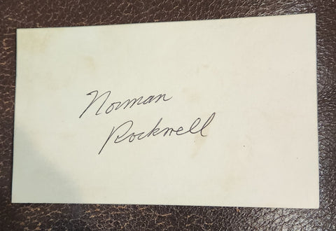 ARTIST NORMAN ROCKWELL HAND SIGNED CARD D.1978