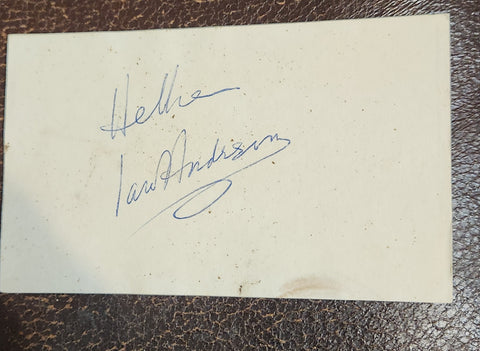 JETHRO TULL LEADER IAN ANDERSON HAND SIGNED CARD